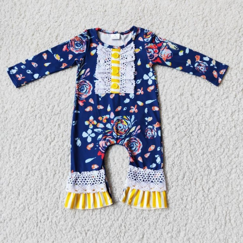 NEW Floral Ruffle Baby Romper